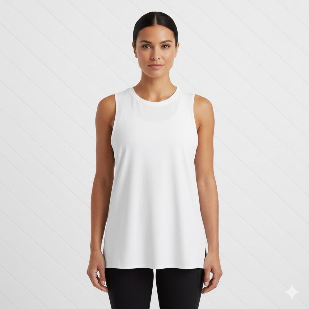 Athleta White Sleeveless Performance Top Size‎ Large